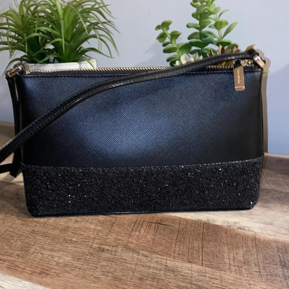 NWOT!! Kate Spade New York Black Flash Glitter Crossbody Bag